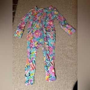 Gigi & Max Bamboo Ruffle Vibrant Floral Convertible Romper 3-6 Months